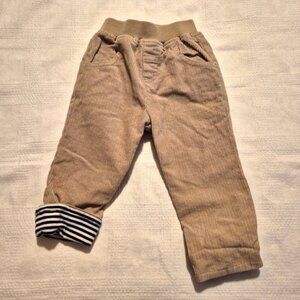 Jojo Maman Bébé boys size 6-12 tan lined corduroy pants, VGUC